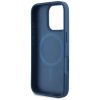 GUESS tok iPHONE 16 Pro-hoz, kompatibilis a MagSafe-vel GUHMP16LPGNMPLMB (PU Grained Flowers Classic Logo) kék