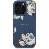 GUESS tok az IPHONE 16 Pro Max készülékhez, kompatibilis a MagSafe funkcióval GUHMP16XPGNMPLMB (PU Grained Flowers Classic Logo) kék
