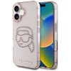 KARL LAGERFELD tok IPHONE 16-hoz KLHCP16SHKHDCELP (IML Rhinestones S K Head) rózsaszín