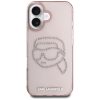 KARL LAGERFELD tok IPHONE 16-hoz KLHCP16SHKHDCELP (IML Rhinestones S K Head) rózsaszín
