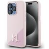 KARL LAGERFELD toknak az IPHONE 15 Pro-hoz, kompatibilis a MagSafe technológiával KLHMP15LSCMKMPCP (Szilikon Kezdeti Fém Logó) rózsaszín