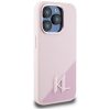 KARL LAGERFELD toknak az IPHONE 15 Pro-hoz, kompatibilis a MagSafe technológiával KLHMP15LSCMKMPCP (Szilikon Kezdeti Fém Logó) rózsaszín