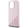 KARL LAGERFELD toknak az IPHONE 15 Pro-hoz, kompatibilis a MagSafe technológiával KLHMP15LSCMKMPCP (Szilikon Kezdeti Fém Logó) rózsaszín