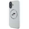 KARL LAGERFELD tok IPHONE 16-hoz, kompatibilis MagSafe-fel KLHMP16SSKCHTCE (Szilikon KC Heads) bézs