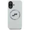 KARL LAGERFELD tok IPHONE 16-hoz, kompatibilis MagSafe-fel KLHMP16SSKCHTCE (Szilikon KC Heads) bézs