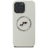 KARL LAGERFELD tok iPHONE 16 Pro-hoz, MagSafe-kompatibilis KLHMP16LSKCHTCE (Szilikon KC Heads) bézs