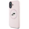 KARL LAGERFELD tok IPHONE 16-hoz, kompatibilis MagSafe-dal KLHMP16SSKCHTCP (Szilikon KC fejek) rózsaszín