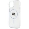 KARL LAGERFELD tok az IPHONE 15 Plus-hoz, MagSafe kompatibilis KLHMP15MHLSKIH (IML Metal K Head) fehér