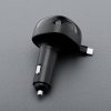 FORCELL F-ENERGY Alu autós töltő visszahúzható kábellel Type C és Type C + USB A aljzatokkal PD QC4.0 SFC2.0 3A 75W fekete