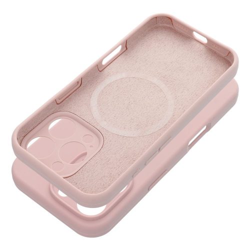 Tok SILICONE 2mm az IPHONE 15 Pro Max-hoz, kompatibilis a MagSafe-dal, homokrózsaszín