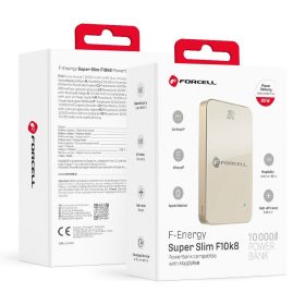   FORCELL F-ENERGY F10K8 Super Slim powerbank kompatibilis a MagSafe PD3.0 QC4.0 15W 10000 mAh titán desszerttel