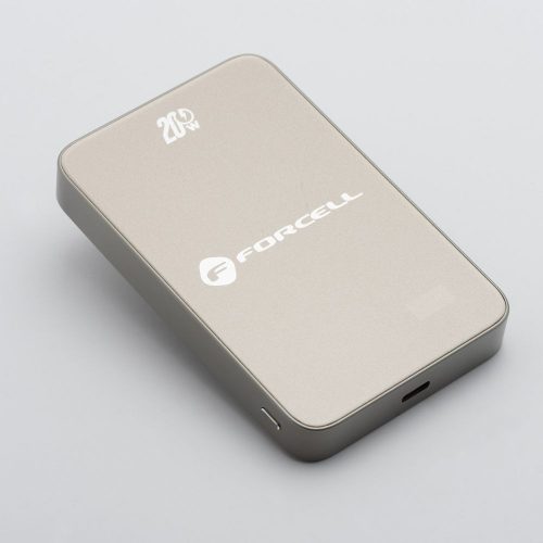 FORCELL F-ENERGY F10K8 Super Slim powerbank kompatibilis a MagSafe PD3.0 QC4.0 15W 10000 mAh titán desszerttel