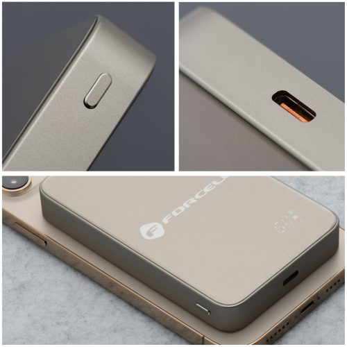 FORCELL F-ENERGY F10K8 Super Slim powerbank kompatibilis a MagSafe PD3.0 QC4.0 15W 10000 mAh titán desszerttel