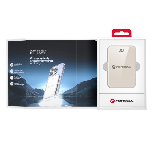 FORCELL F-ENERGY F10K8 Super Slim powerbank kompatibilis a MagSafe PD3.0 QC4.0 15W 10000 mAh titán desszerttel