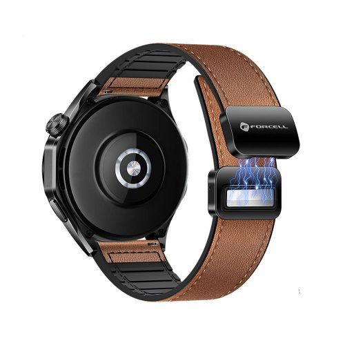 FORCELL F-DESIGN FS20 magnetic eco leather strap for SAMSUNG Watch 22 mm brown