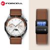 FORCELL F-DESIGN FS20 magnetic eco leather strap for SAMSUNG Watch 22 mm brown