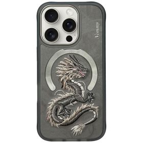   NIMMY case DRAGON compatible with MagSafe for IPHONE 16 Pro Max gray