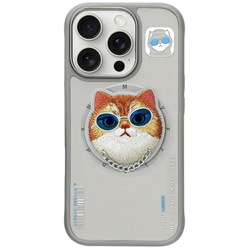 NIMMY tok üvegES COOL CAT MagSafe kompatibilis IPHONE 16 Pro-hoz, szürke