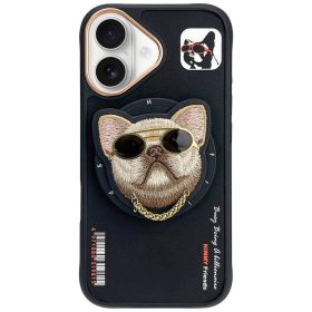   NIMMY tok üvegES COOL DOG kompatibilis a MagSafe-fel IPHONE 16-hoz fekete