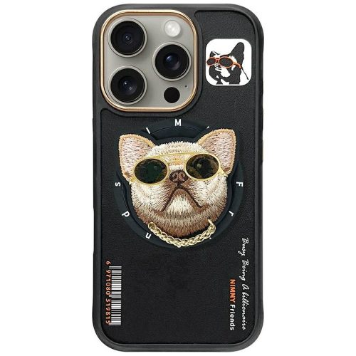 NIMMY tok üvegES COOL DOG, kompatibilis a MagSafe-fel, IPHONE 16 Pro Max-hoz, fekete