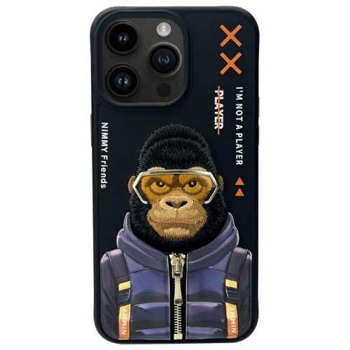 NIMMY tok COOL&CUTE 2.0 Monkey IPHONE 15 Pro-hoz fekete