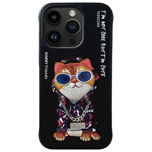 NIMMY tok üvegES COOL CAT IPHONE 15 Pro-hoz, fekete