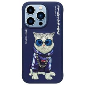 NIMMY tok GLASSES COOL CAT a(z) IPHONE 15 Pro kék színben