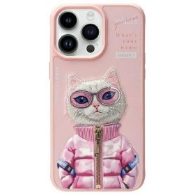 NIMMY tok COOL&CUTE 2.0 Macska iPhone 15 Pro-hoz rózsaszín