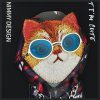NIMMY tok üvegES COOL CAT iPhone 15 Pro Max-hoz fekete