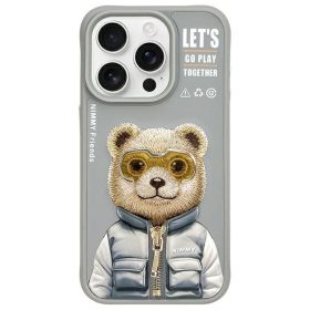 NIMMY tok COOL&CUTE 2.0 Bear iPhone 15 Pro Max-hoz szürke