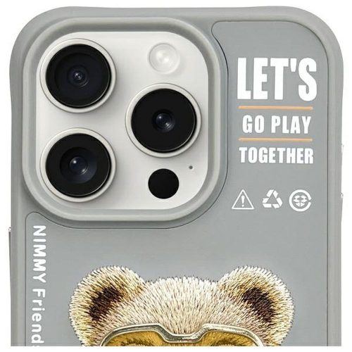 NIMMY tok COOL&CUTE 2.0 Bear iPhone 15 Pro Max-hoz szürke