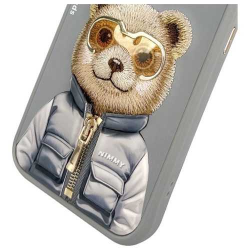 NIMMY tok COOL&CUTE 2.0 Bear iPhone 15 Pro Max-hoz szürke