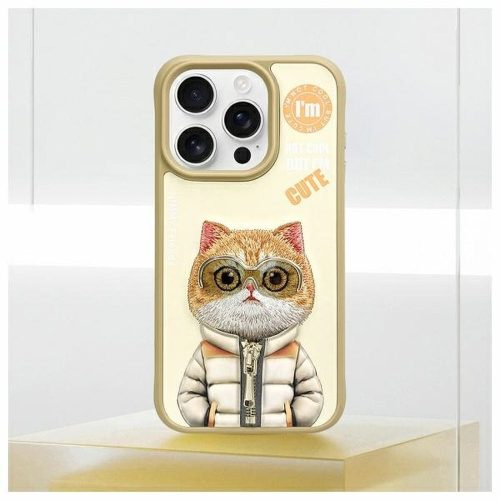 NIMMY tok COOL&CUTE 2.0 macska IPHONE 15 Pro Max számára khaki színben