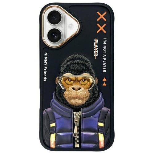 NIMMY tok COOL&CUTE 2.0 Monkey IPHONE 16-hoz fekete színben