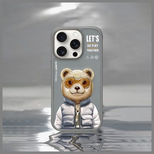 NIMMY tok COOL&CUTE 2.0 Medve IPHONE 16 Pro készülékhez szürke