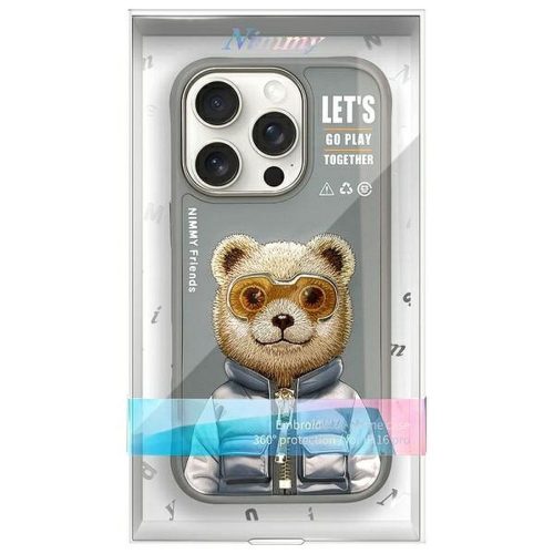 NIMMY tok COOL&CUTE 2.0 Medve IPHONE 16 Pro készülékhez szürke