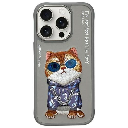 NIMMY tok üvegES COOL CAT IPHONE 16 Pro-hoz szürke