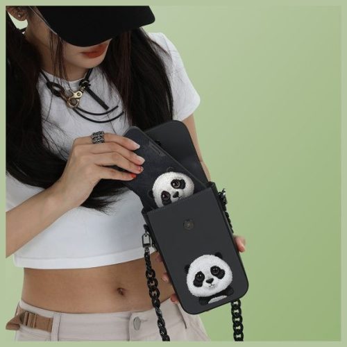 NIMMY phone bag BIG EYED PET 2.0 Panda black