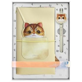   NIMMY szett 2in1 notebook + toll BIG EYED PET 2.0 Macska khaki