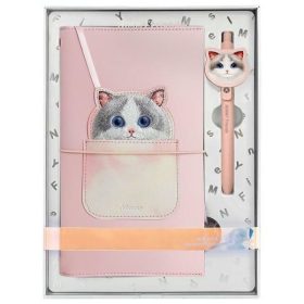   NIMMY set 2in1 notebook + pen BIG EYED PET 2.0 Cat rózsaszín