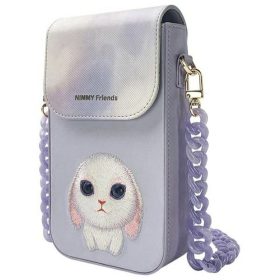   NIMMY szett 3 az 1-ben telefontartó + pénztárca + GPS tok BIG EYED PET 2.0 Nyuszi lila