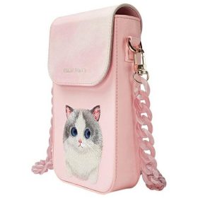   NIMMY szett 3 az 1-ben telefon táska + pénztárca + GPS tok BIG EYED PET 2.0 Cat rózsaszín
