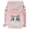 NIMMY szett 3 az 1-ben telefon táska + pénztárca + GPS tok BIG EYED PET 2.0 Cat rózsaszín