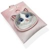 NIMMY szett 3 az 1-ben telefon táska + pénztárca + GPS tok BIG EYED PET 2.0 Cat rózsaszín