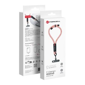   FORCELL F-DESIGN R10X40 csuklópánt telefonhoz állítható hosszúsággal (max 20cm a hurokban) rózsaszín fehér