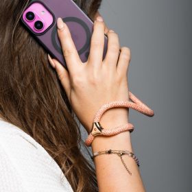   FORCELL F-DESIGN R10X40 csuklópánt telefonhoz állítható hosszúsággal (max 20cm a hurokban) rózsaszín fehér