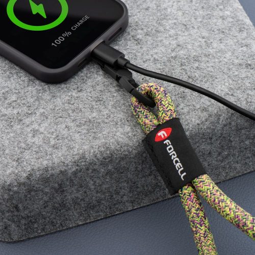 FORCELL F-DESIGN R10X40 csuklópánt telefonhoz állítható hosszúsággal (max 20cm a hurokban) zöld rózsaszín lila
