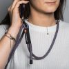 FORCELL F-DESIGN S10X165 keresztpántos telefontartó zsinór állítható hosszúsággal (max 82,5 cm a hurokban) szürke lila
