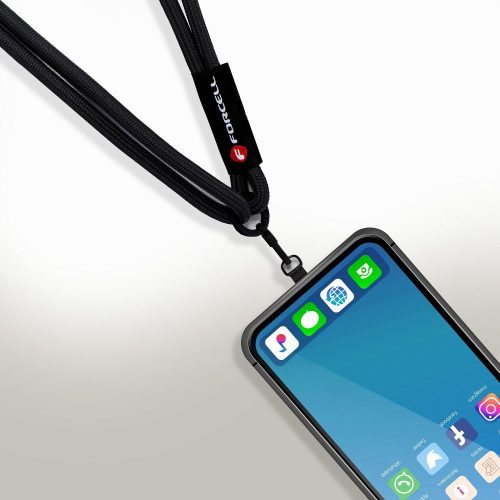 FORCELL F-DESIGN S10X165 crossbody telefon pánt állítható hosszúsággal (max 82,5 cm a hurokban) fekete