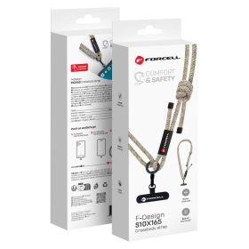   FORCELL F-DESIGN S10X165 keresztpántos telefontartó állítható hosszúsággal (max 82,5 cm a hurokban) zöld rózsaszín lila